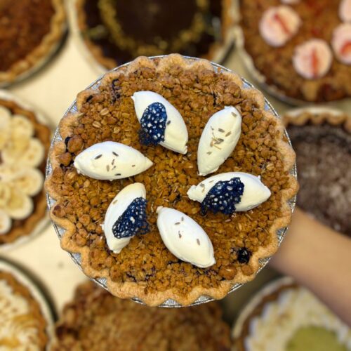 Blueberry Lavender Crumble Pie